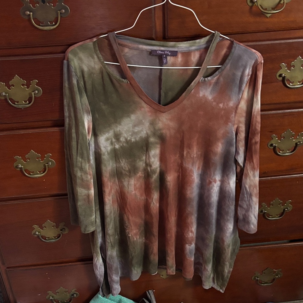 Olivia Sky Multicolor Tie-Dye Long Sleeve Top